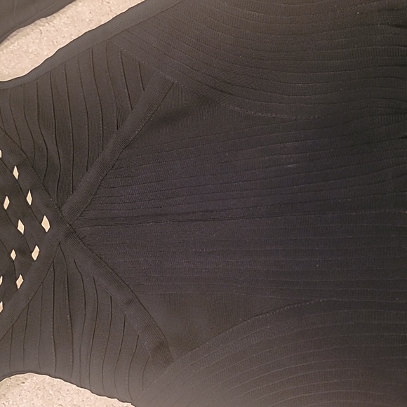 Herve Ledger Black and Beige Mini Dress - Picture 5 of 7